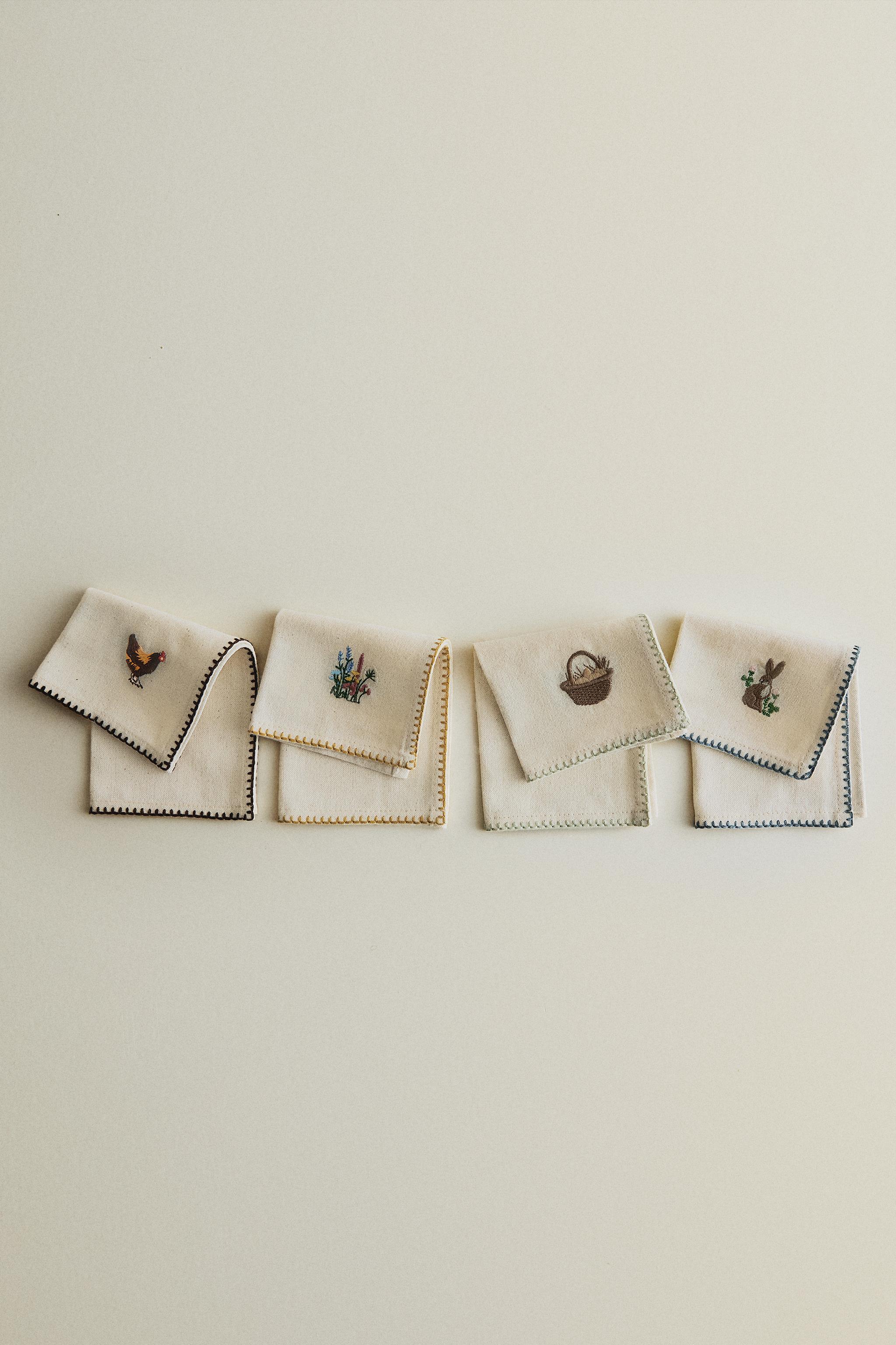 EMBROIDERED EASTER NAPKIN SET (PACK OF 4)